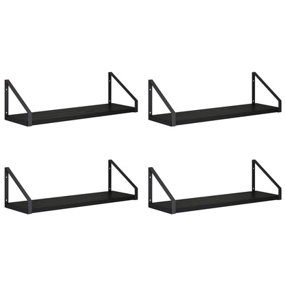 Wall Shelves 4 pcs Black Oak 50 x 16 x 15.5 cm