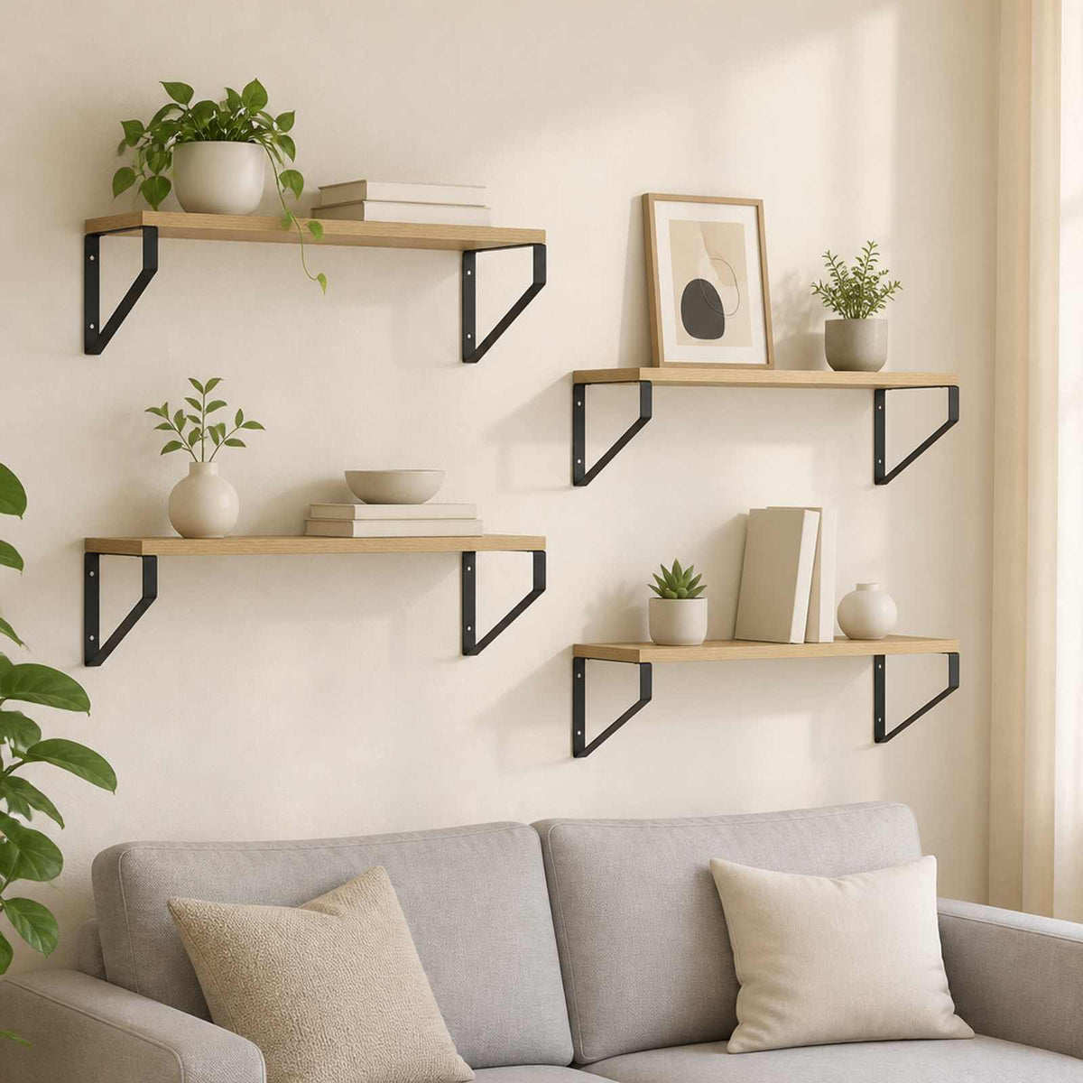 Wall Shelves 4 pcs Sonoma Oak 50 x 16 x 15.5 cm