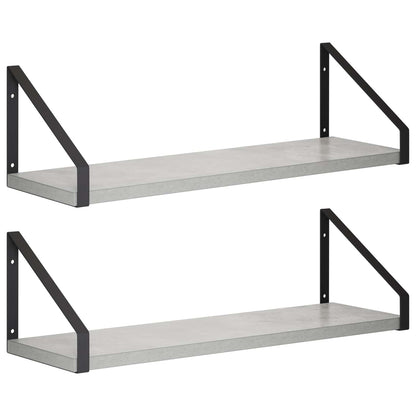 Wall Shelves 2 pcs Concrete Grey 50 x 16 x 15.5 cm