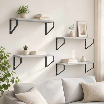 Wall Shelves 4 pcs Concrete Grey 50 x 16 x 15.5 cm