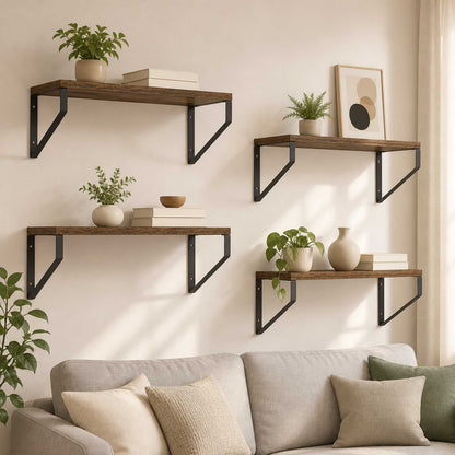 Wall Shelves 4 pcs Smoked Oak 50 x 16 x 15.5 cm