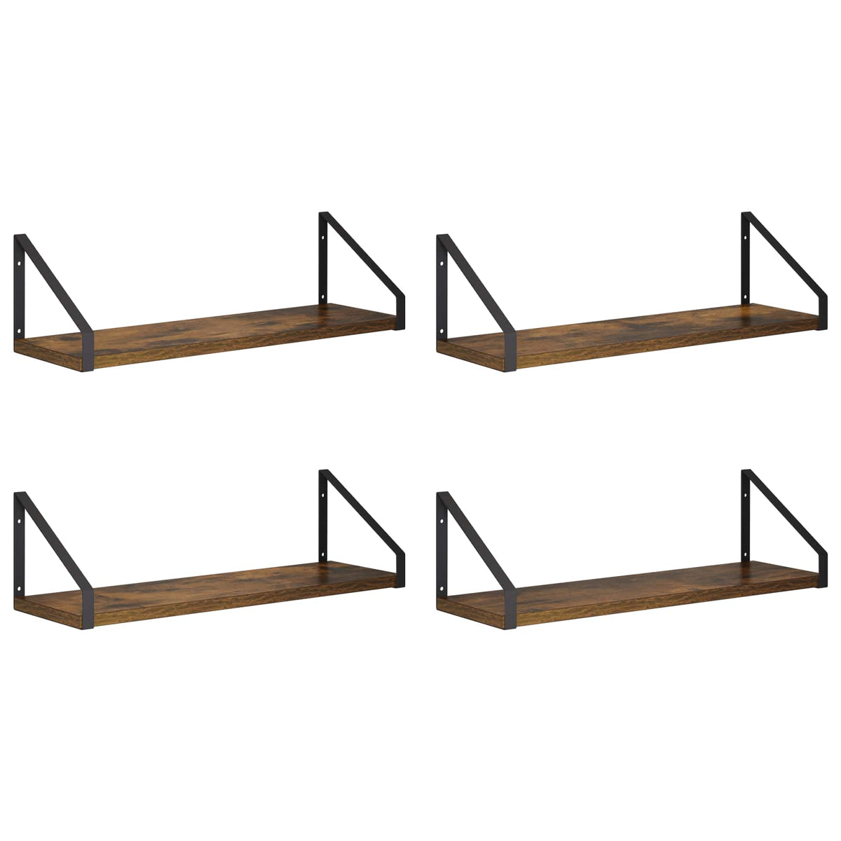 Wall Shelves 4 pcs Smoked Oak 50 x 16 x 15.5 cm