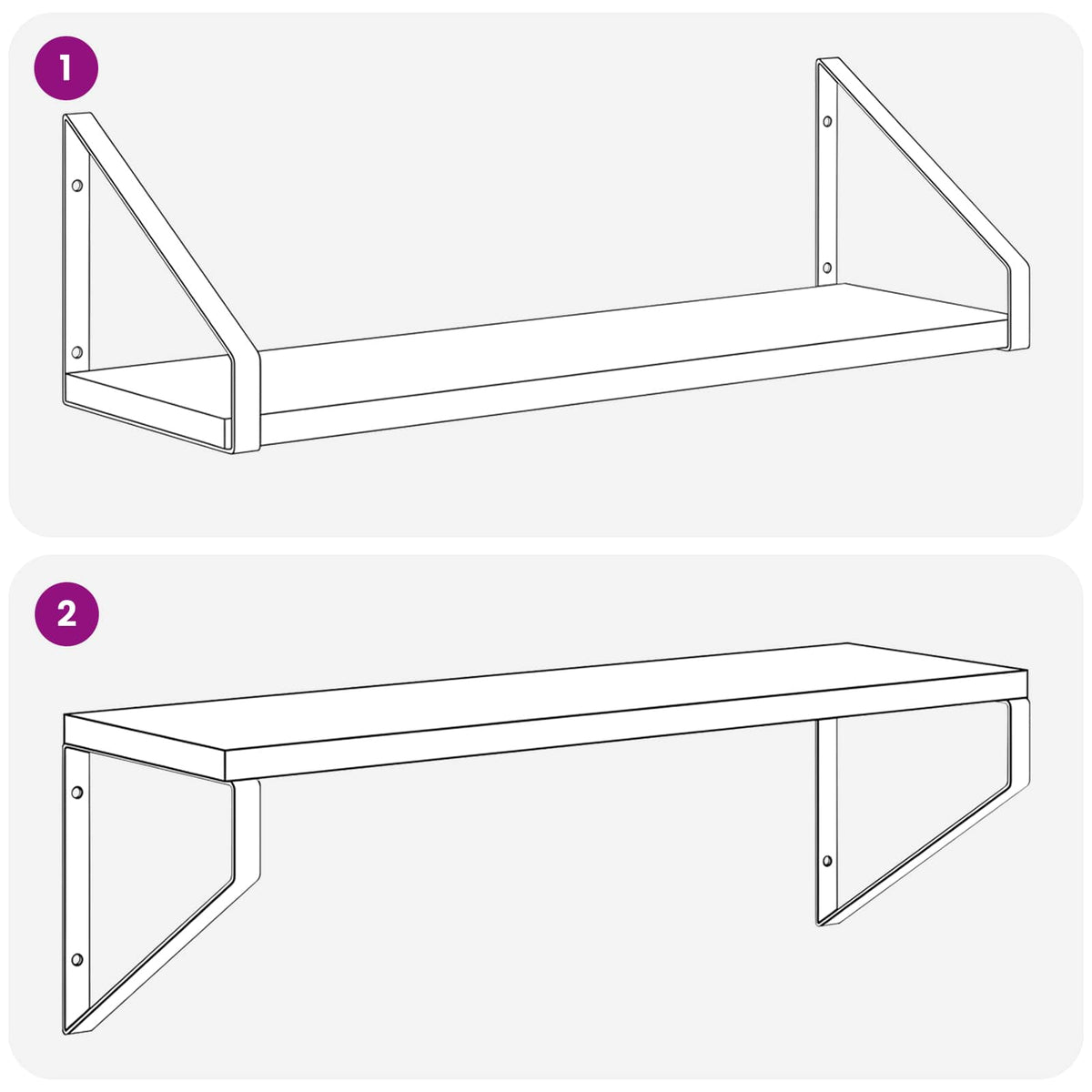 Wall Shelves 2 pcs Grey Sonoma 50 x 16 x 15.5 cm