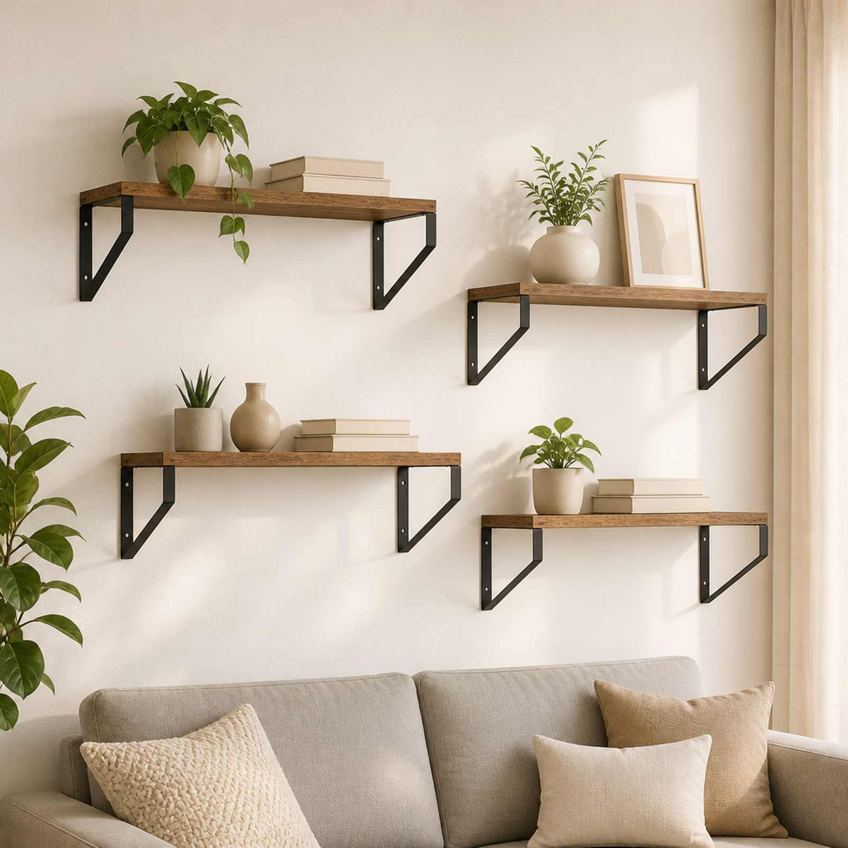Wall Shelves 4 pcs Old Wood 50 x 16 x 15.5 cm