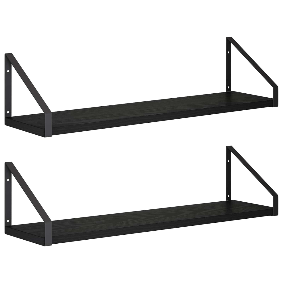 Wall Shelves 2 pcs Black Oak 60 x 16 x 15.5 cm