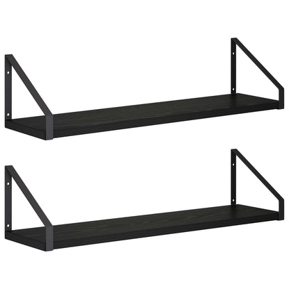 Wall Shelves 2 pcs Black Oak 60 x 16 x 15.5 cm