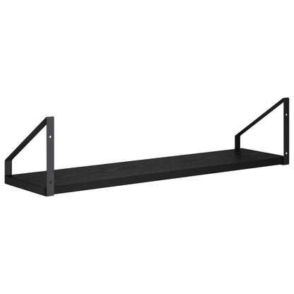 Wall Shelves 2 pcs Black Oak 60 x 16 x 15.5 cm
