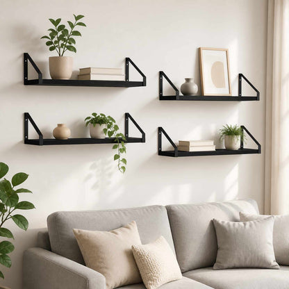 Wall Shelves 4 pcs Black Oak 60 x 16 x 15.5 cm