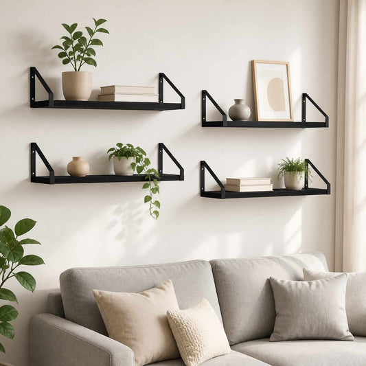 Wall Shelves 4 pcs Black Oak 60 x 16 x 15.5 cm