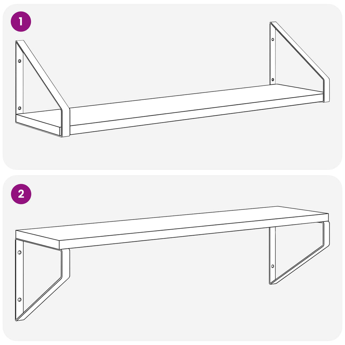Wall Shelves 2 pcs Concrete Grey 60 x 16 x 15.5 cm