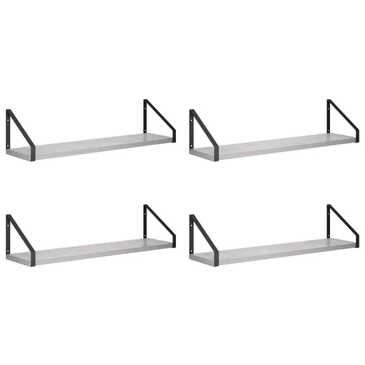 Wall Shelves 4 pcs Concrete Grey 60 x 16 x 15.5 cm