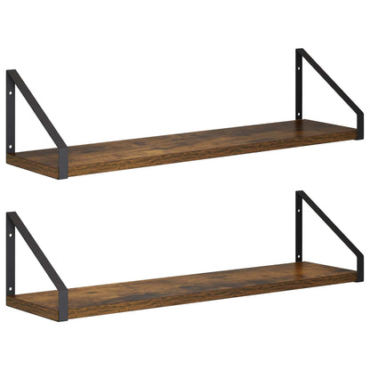 Wall Shelves 2 pcs Smoked Oak 60 x 16 x 15.5 cm