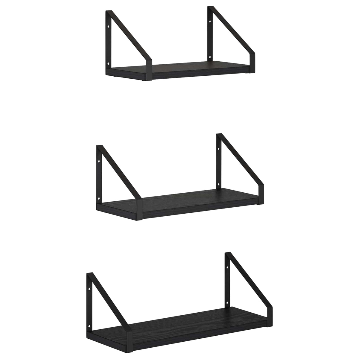 Wall Shelves 3 pcs Black Oak 40 x 16 x 15.5 cm