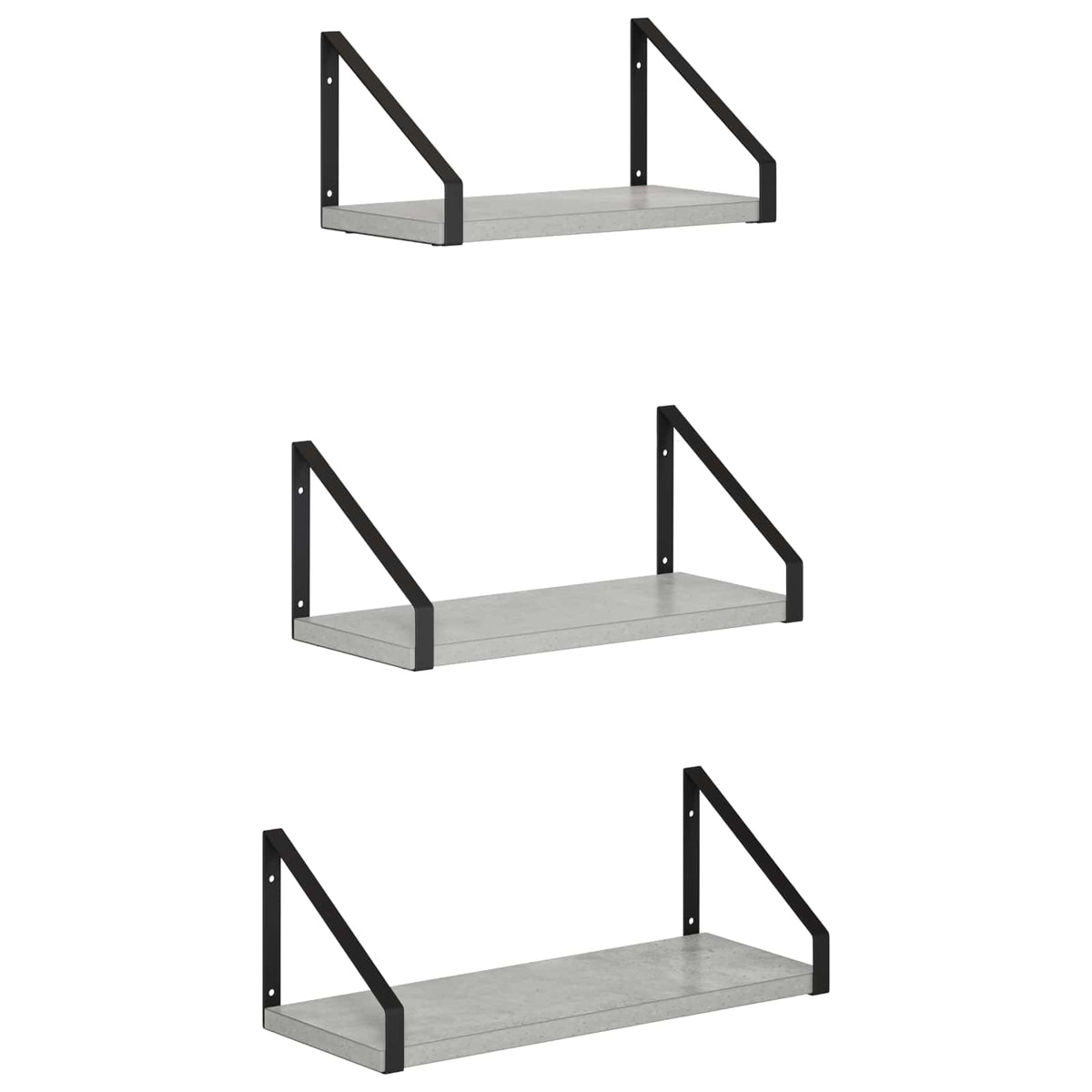 Wall Shelves 3 pcs Concrete Grey 40 x 16 x 15.5 cm