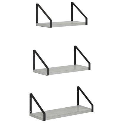 Wall Shelves 3 pcs Concrete Grey 40 x 16 x 15.5 cm