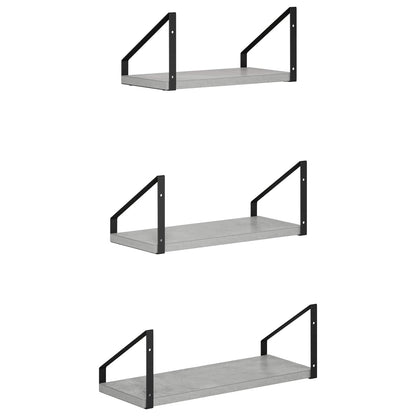 Wall Shelves 3 pcs Concrete Grey 40 x 16 x 15.5 cm