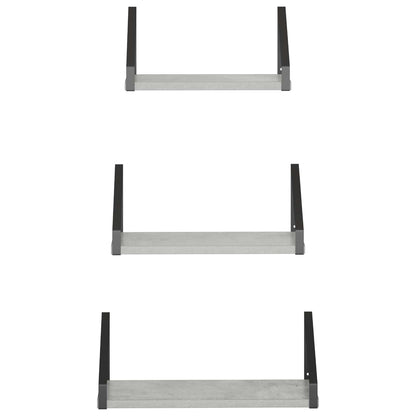 Wall Shelves 3 pcs Concrete Grey 40 x 16 x 15.5 cm