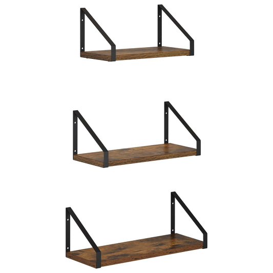 Wall Shelves 3 pcs Smoked Oak 40 x 16 x 15.5 cm