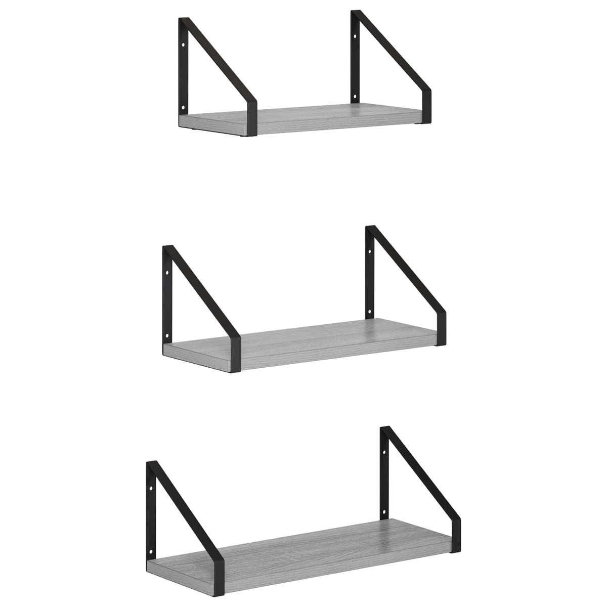 Wall Shelves 3 pcs Grey Sonoma 40 x 16 x 15.5 cm