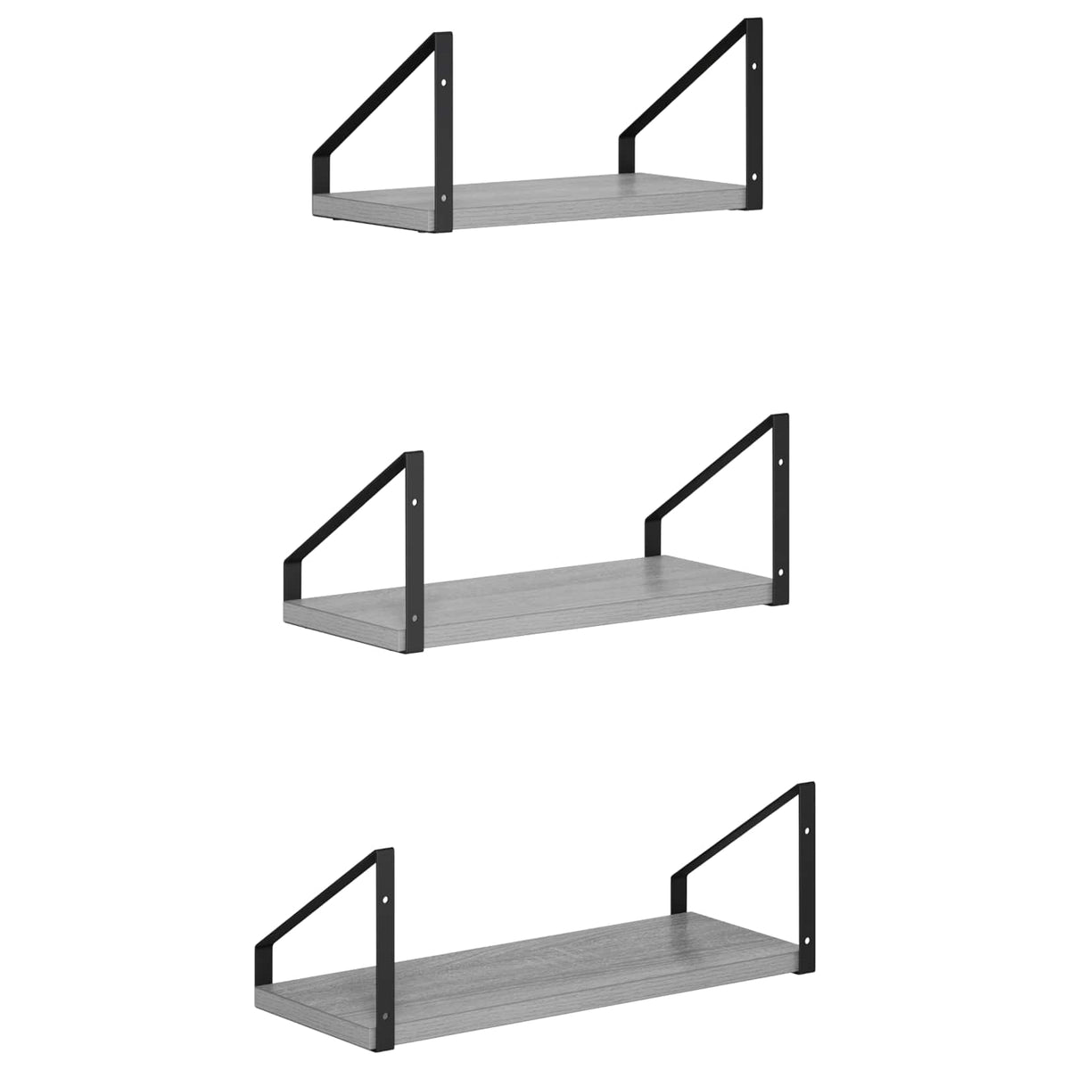 Wall Shelves 3 pcs Grey Sonoma 40 x 16 x 15.5 cm
