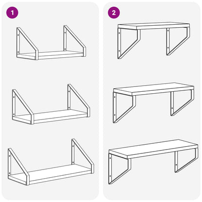 Wall Shelves 3 pcs Grey Sonoma 40 x 16 x 15.5 cm
