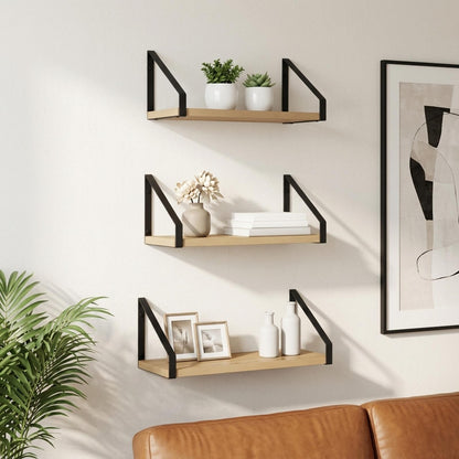 Wall Shelves 3 pcs Artisan Oak 40 x 16 x 15.5 cm