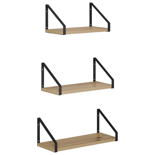 Wall Shelves 3 pcs Artisan Oak 40 x 16 x 15.5 cm