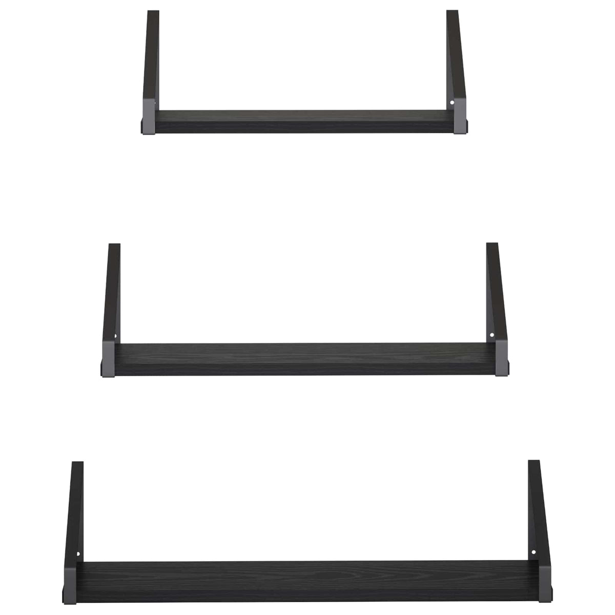 Wall Shelves 3 pcs Black Oak 60 x 16 x 15.5 cm