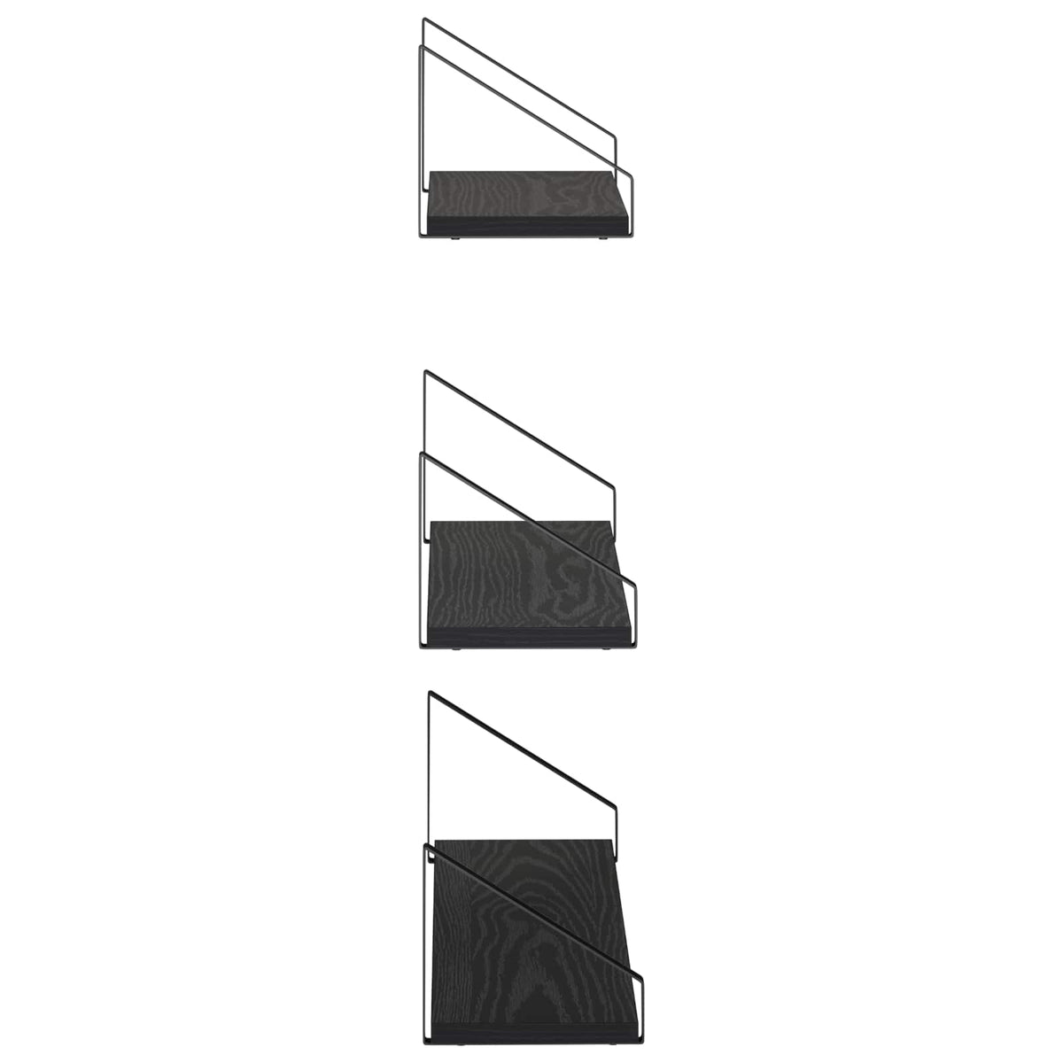 Wall Shelves 3 pcs Black Oak 60 x 16 x 15.5 cm