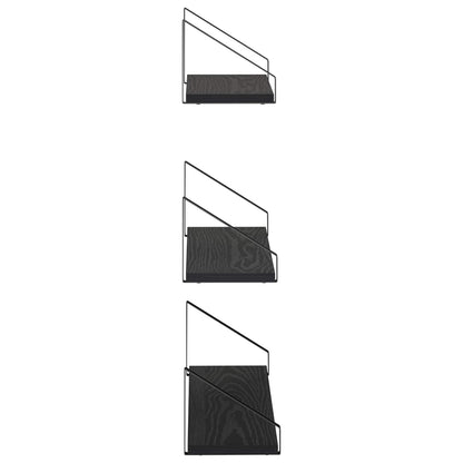 Wall Shelves 3 pcs Black Oak 60 x 16 x 15.5 cm