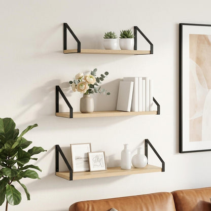 Wall Shelves 3 pcs Sonoma Oak 60 x 16 x 15.5 cm