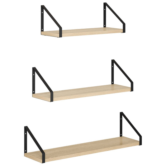 Wall Shelves 3 pcs Sonoma Oak 60 x 16 x 15.5 cm
