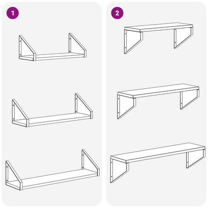 Wall Shelves 3 pcs Sonoma Oak 60 x 16 x 15.5 cm