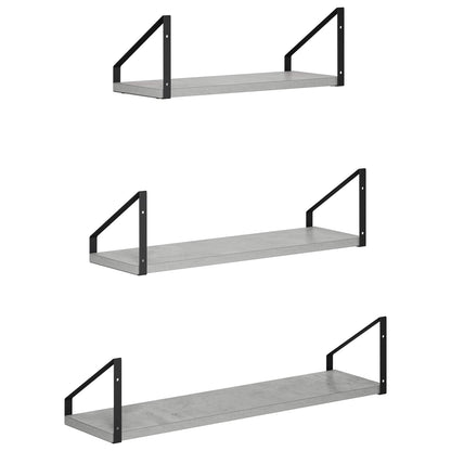 Wall Shelves 3 pcs Concrete Grey 60 x 16 x 15.5 cm
