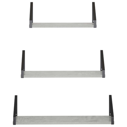 Wall Shelves 3 pcs Concrete Grey 60 x 16 x 15.5 cm