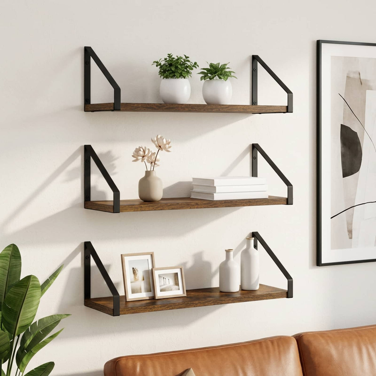Wall Shelves 3 pcs Smoked Oak 60 x 16 x 15.5 cm