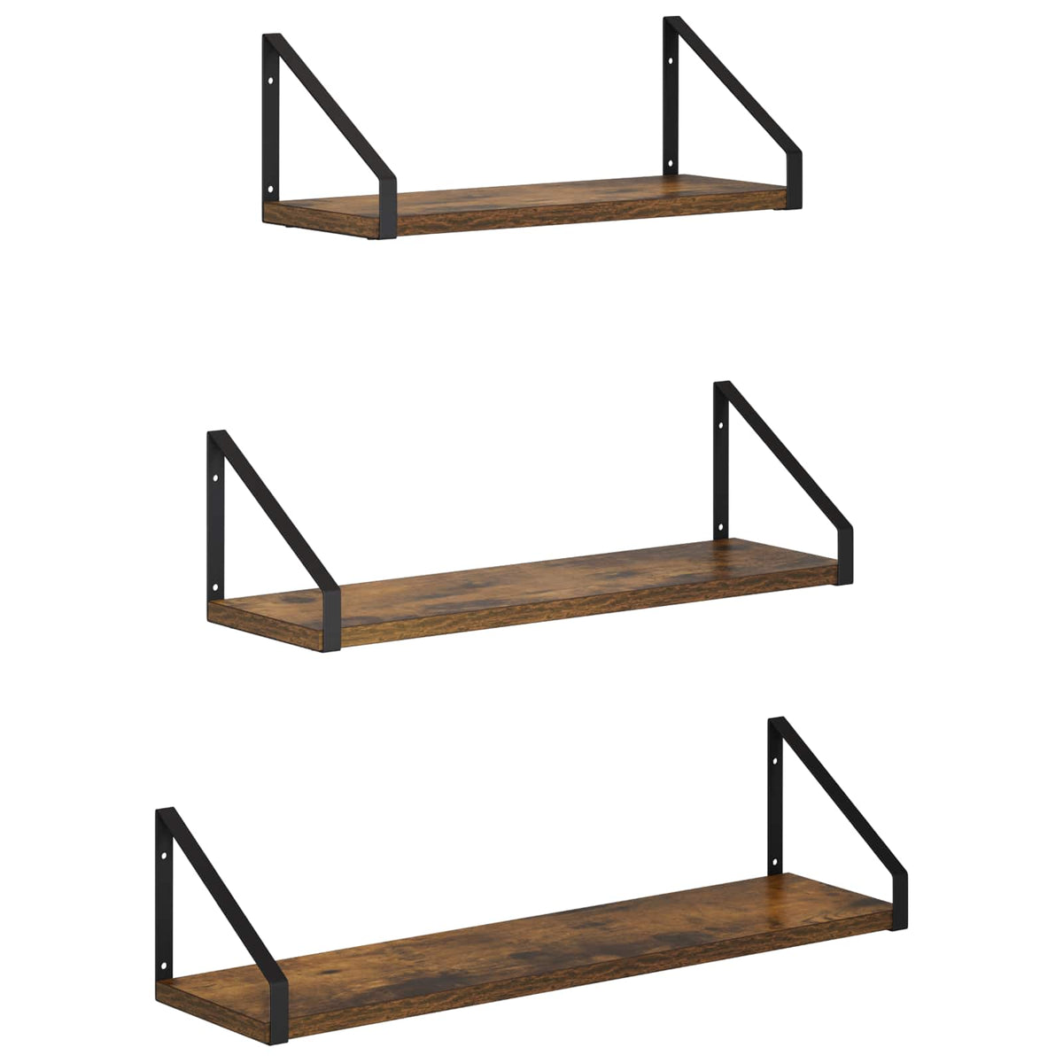 Wall Shelves 3 pcs Smoked Oak 60 x 16 x 15.5 cm