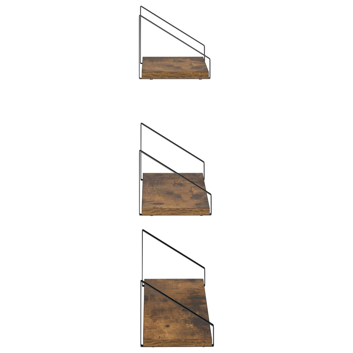 Wall Shelves 3 pcs Smoked Oak 60 x 16 x 15.5 cm