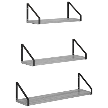 Wall Shelves 3 pcs Grey Sonoma 60 x 16 x 15.5 cm