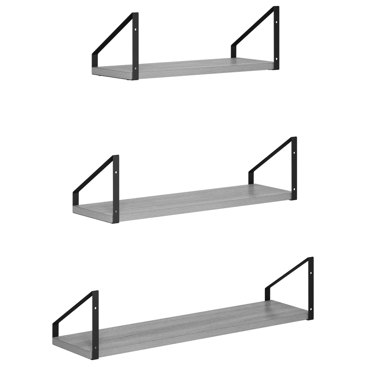 Wall Shelves 3 pcs Grey Sonoma 60 x 16 x 15.5 cm