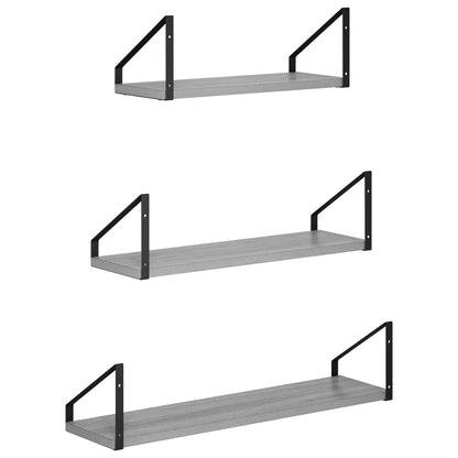 Wall Shelves 3 pcs Grey Sonoma 60 x 16 x 15.5 cm