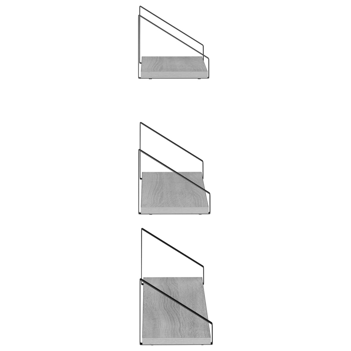 Wall Shelves 3 pcs Grey Sonoma 60 x 16 x 15.5 cm