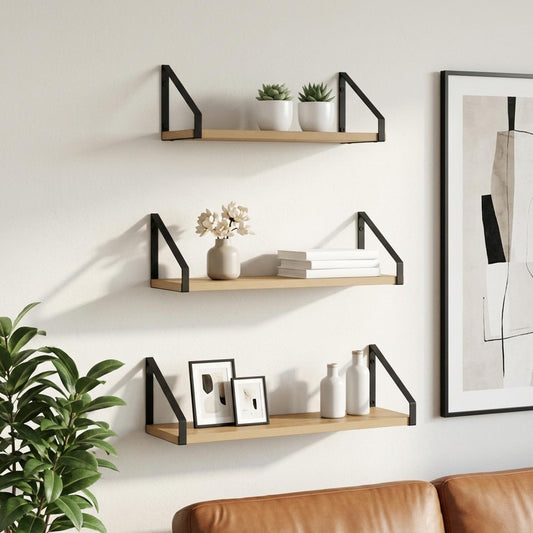 Wall Shelves 3 pcs Artisan Oak 60 x 16 x 15.5 cm