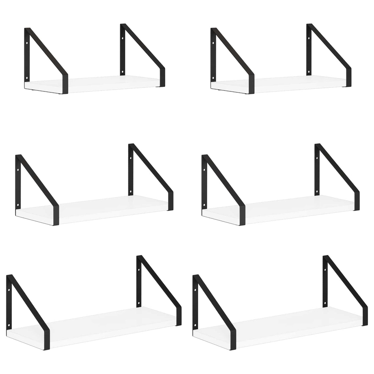 Wall Shelves 6 pcs White 40 x 16 x 15.5 cm