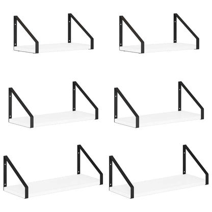 Wall Shelves 6 pcs White 40 x 16 x 15.5 cm