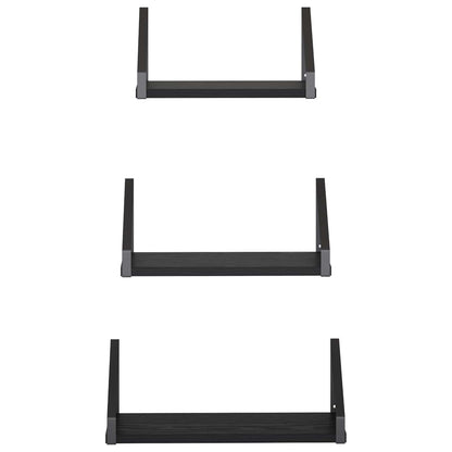 Wall Shelves 6 pcs Black Oak 40 x 16 x 15.5 cm