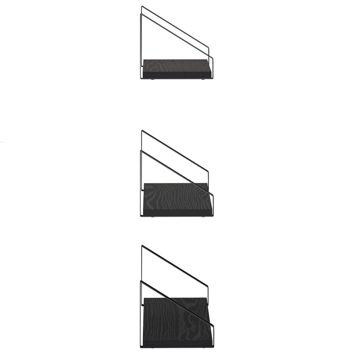 Wall Shelves 6 pcs Black Oak 40 x 16 x 15.5 cm