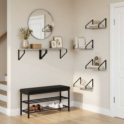 Wall Shelves 6 pcs Concrete Grey 40 x 16 x 15.5 cm