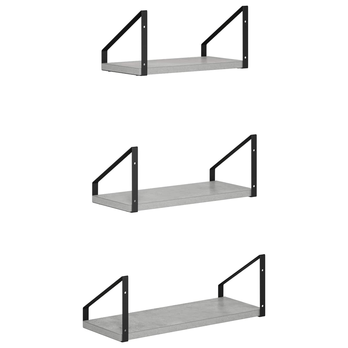 Wall Shelves 6 pcs Concrete Grey 40 x 16 x 15.5 cm