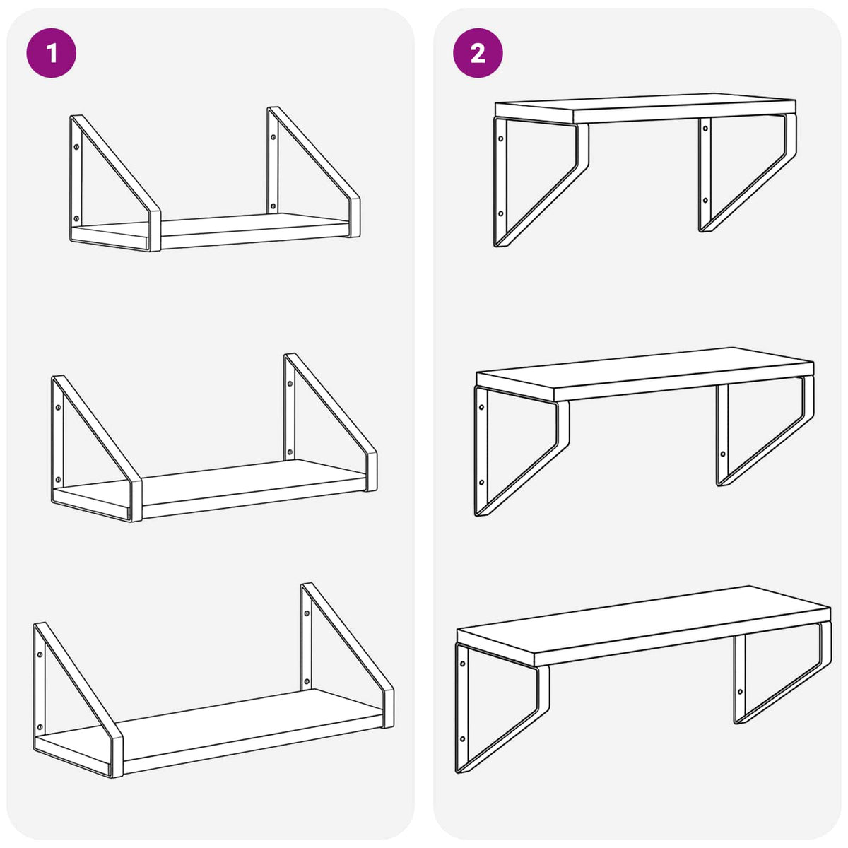 Wall Shelves 6 pcs Concrete Grey 40 x 16 x 15.5 cm